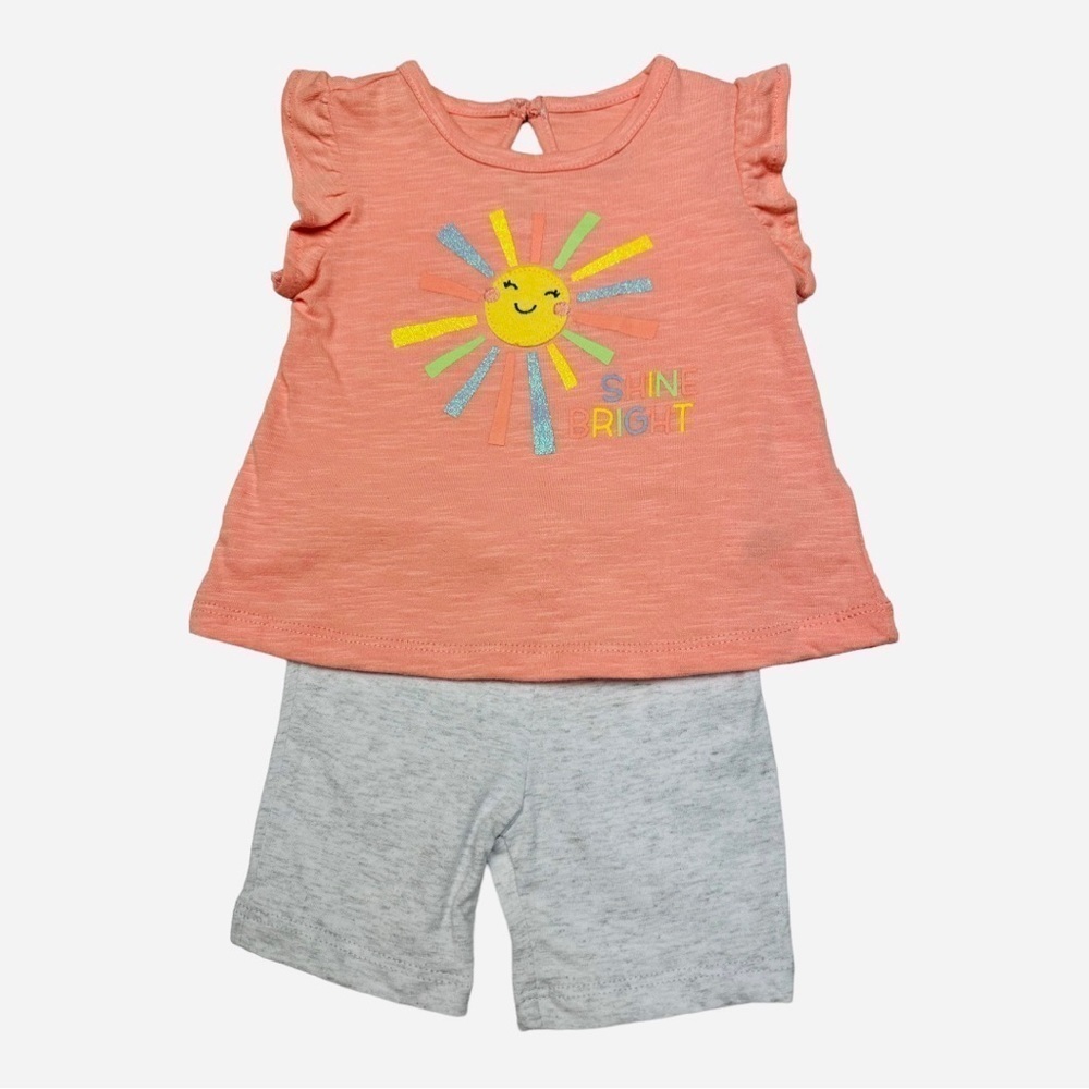 Little Me Shine Bright Ruffle Short Sleeve Shirt And Short Set Size 12 Months